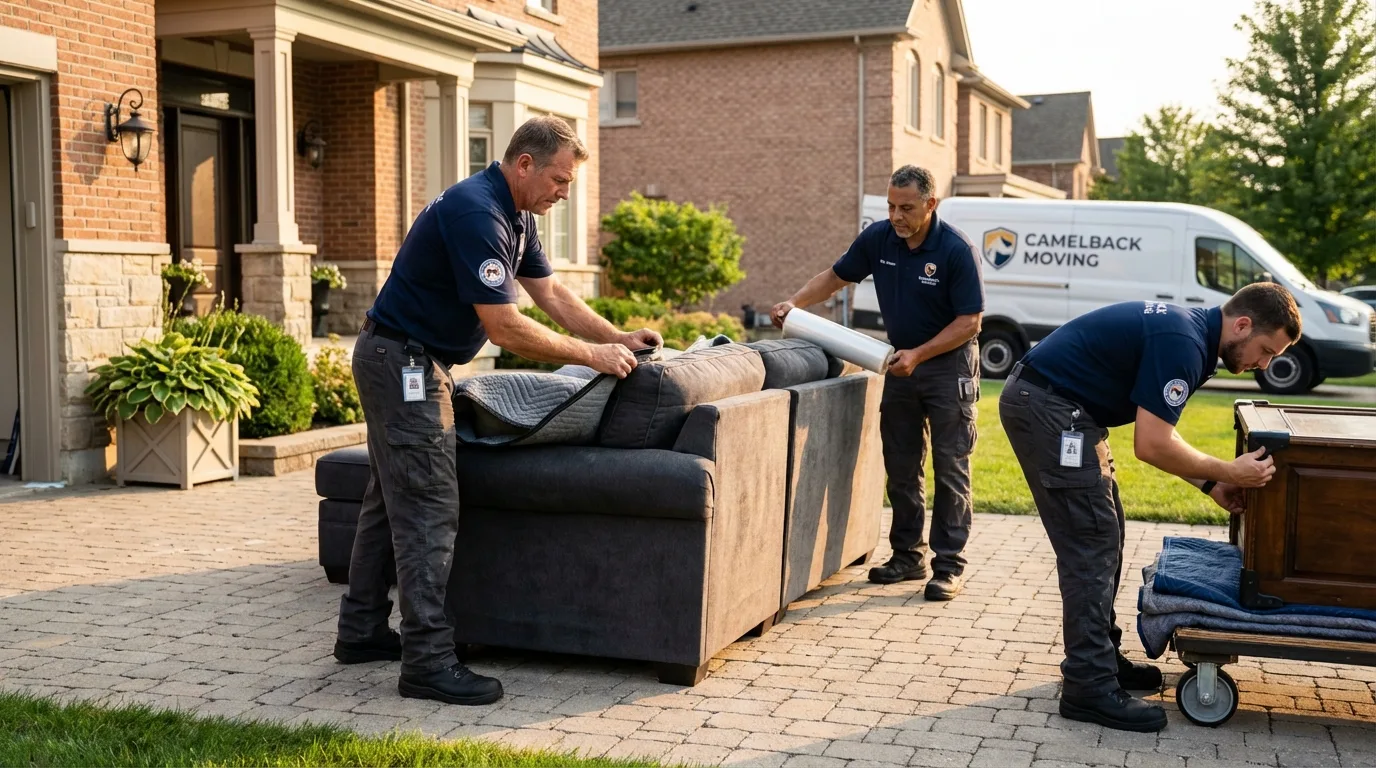 Large estate moving crew wrapping furniture in Moncks Corner, SC